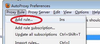 how to add autoproxy rule