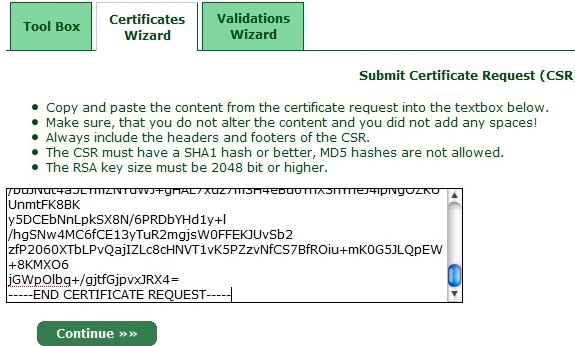 certificate request